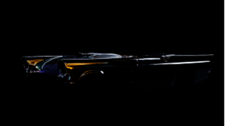 Specular AOV of the Thunderbird showing highlight edges only